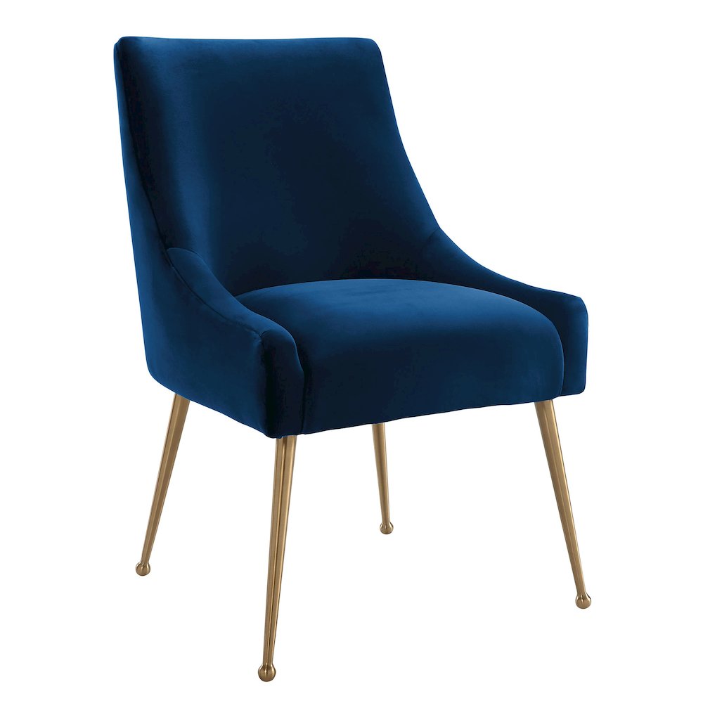 Beatrix Navy Velvet Side Chair. Picture 1