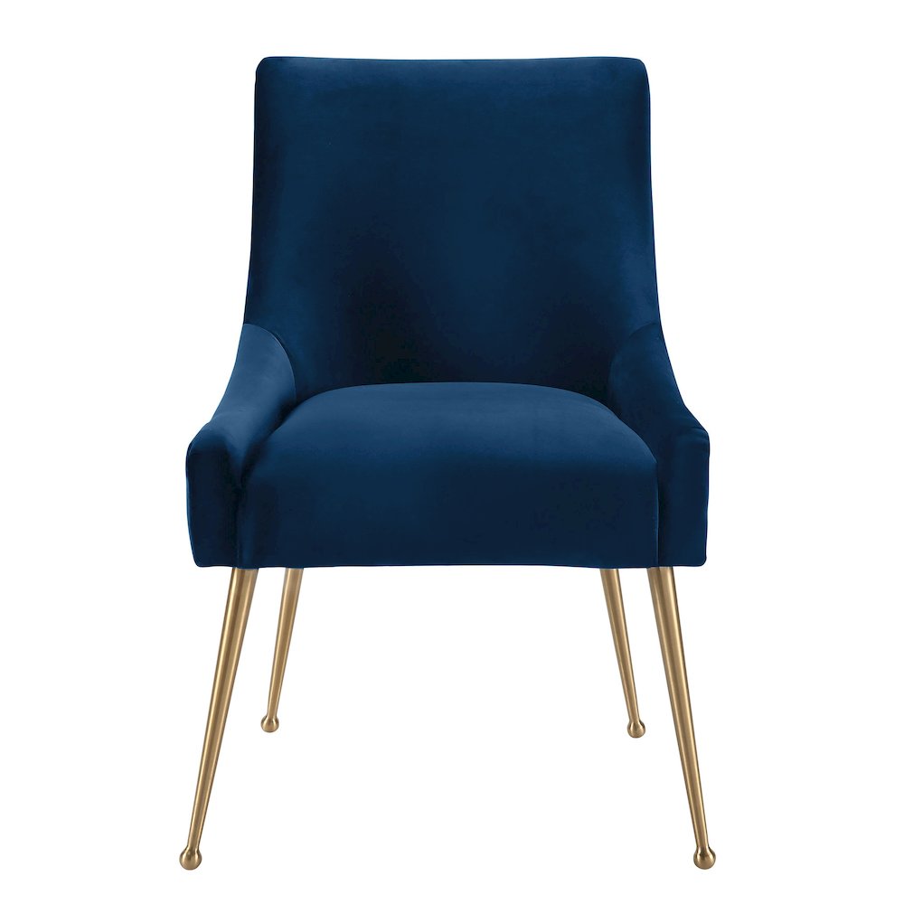 Beatrix Navy Velvet Side Chair. Picture 3
