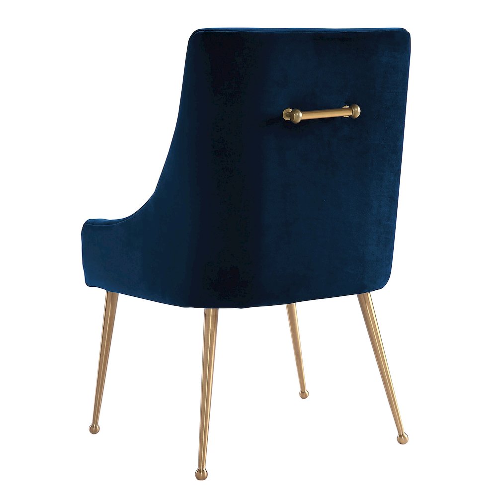 Beatrix Navy Velvet Side Chair. Picture 4