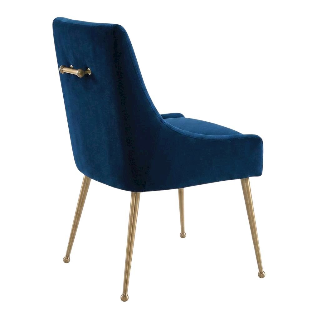 Velvet-Upholstered Accent Chair with Gold Stainless Steel Legs for Living Room. Picture 3