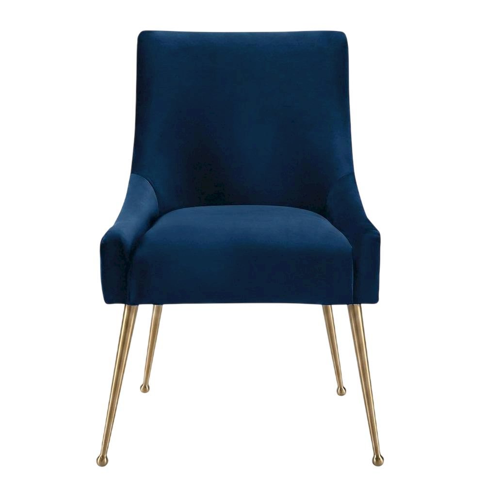 Velvet-Upholstered Accent Chair with Gold Stainless Steel Legs for Living Room. Picture 1