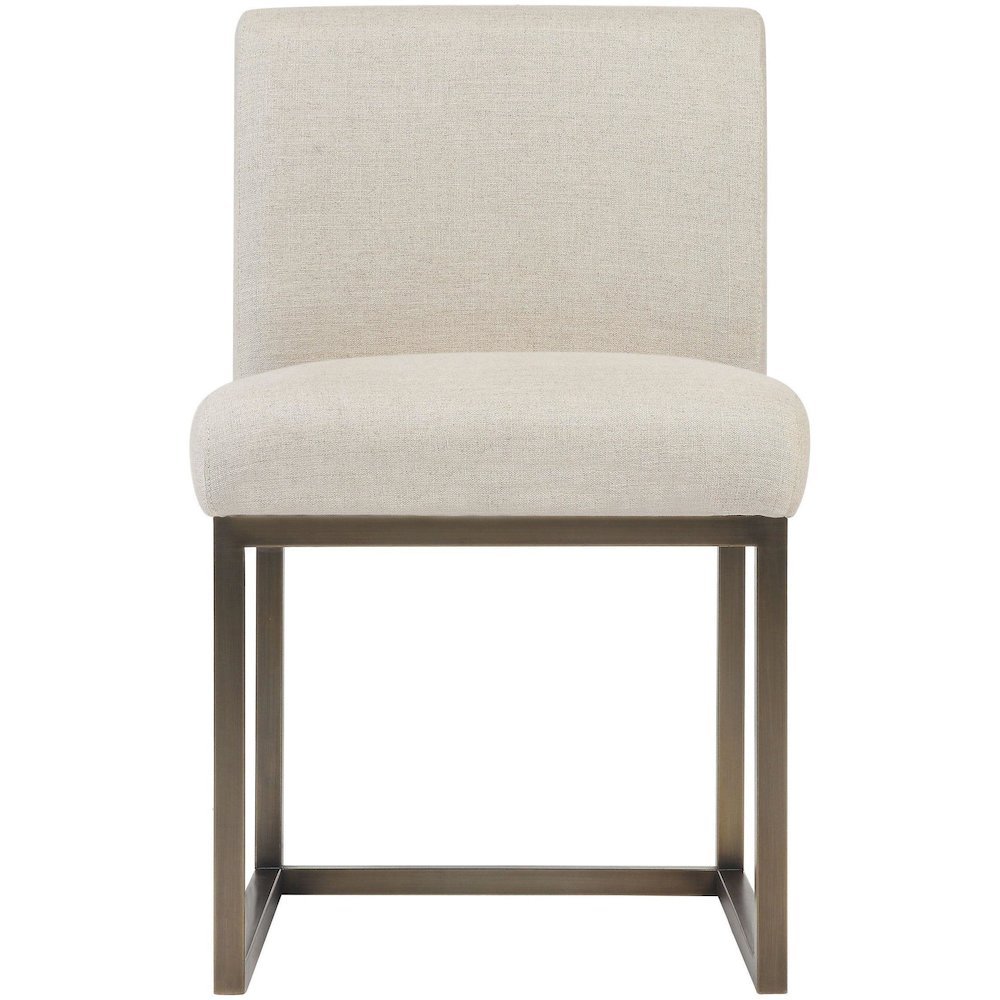 Haute Beige Linen Chair in Brass. Picture 3