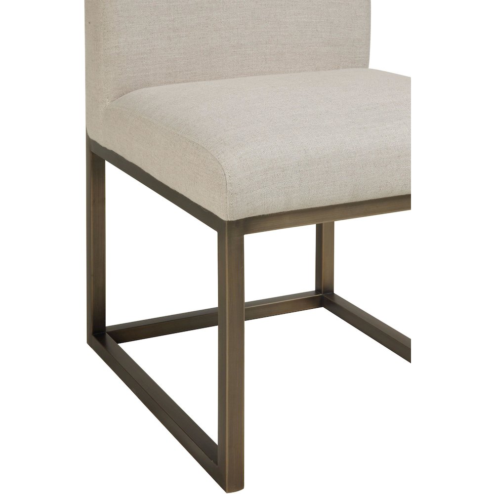 Haute Beige Linen Chair in Brass. Picture 5