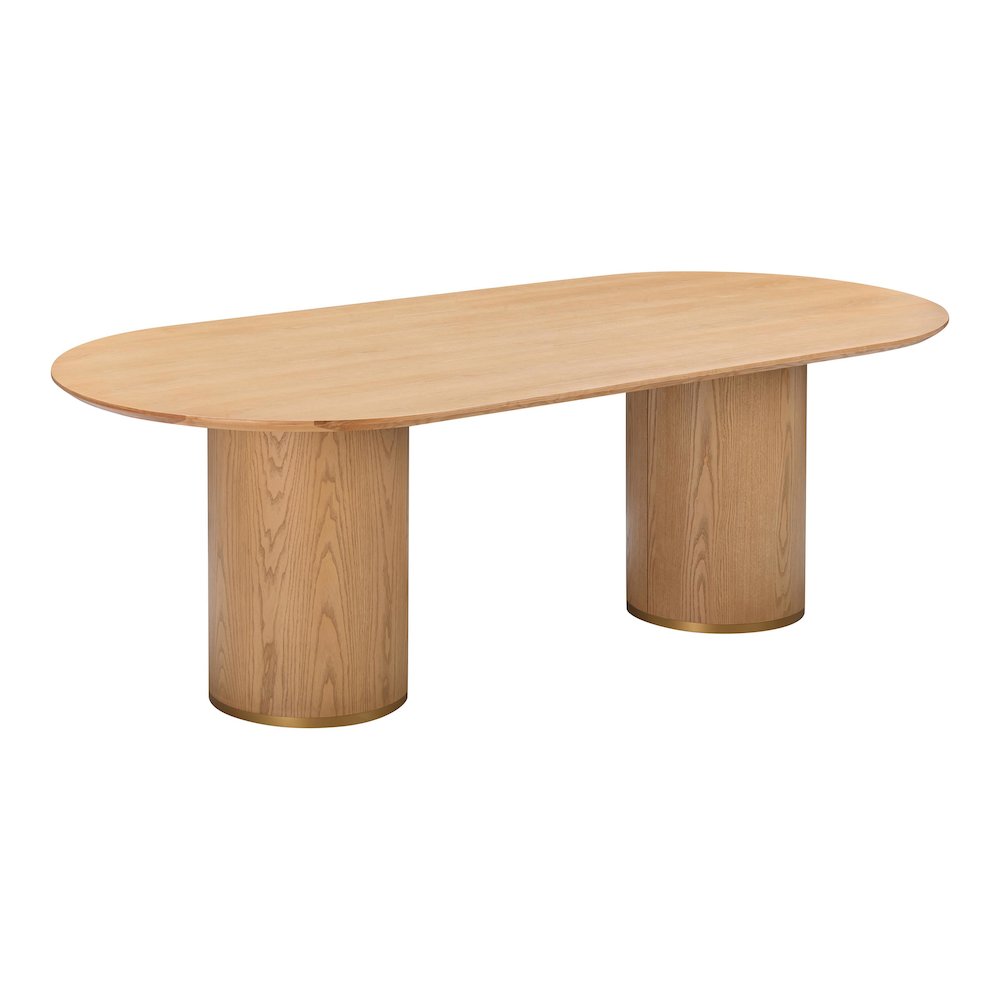 Brandy Natural Ash Wood Oval Dining Table. Picture 1