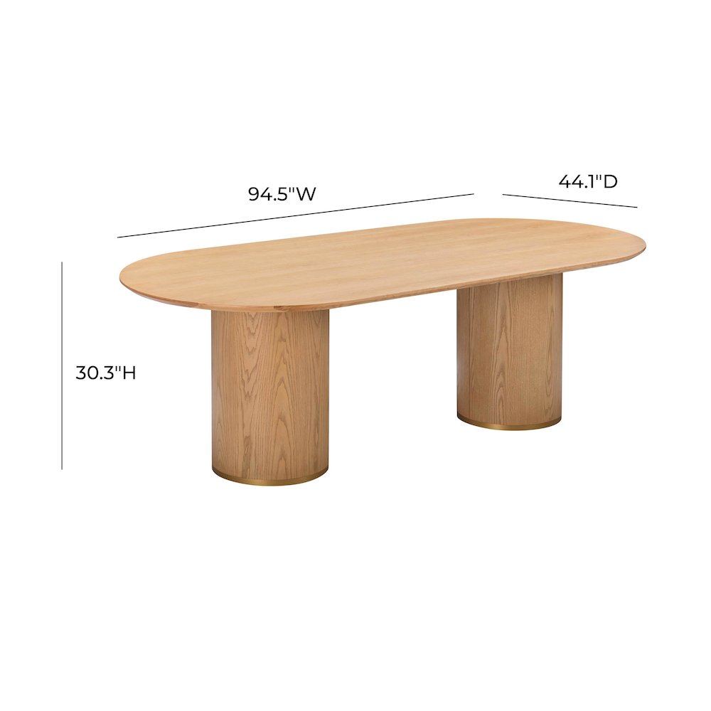 Brandy Natural Ash Wood Oval Dining Table. Picture 9