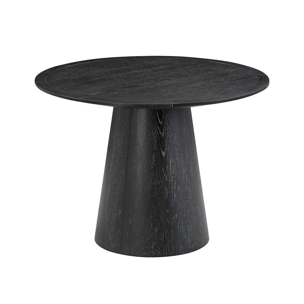 Sahara Black Oak Round Dining Table. Picture 1