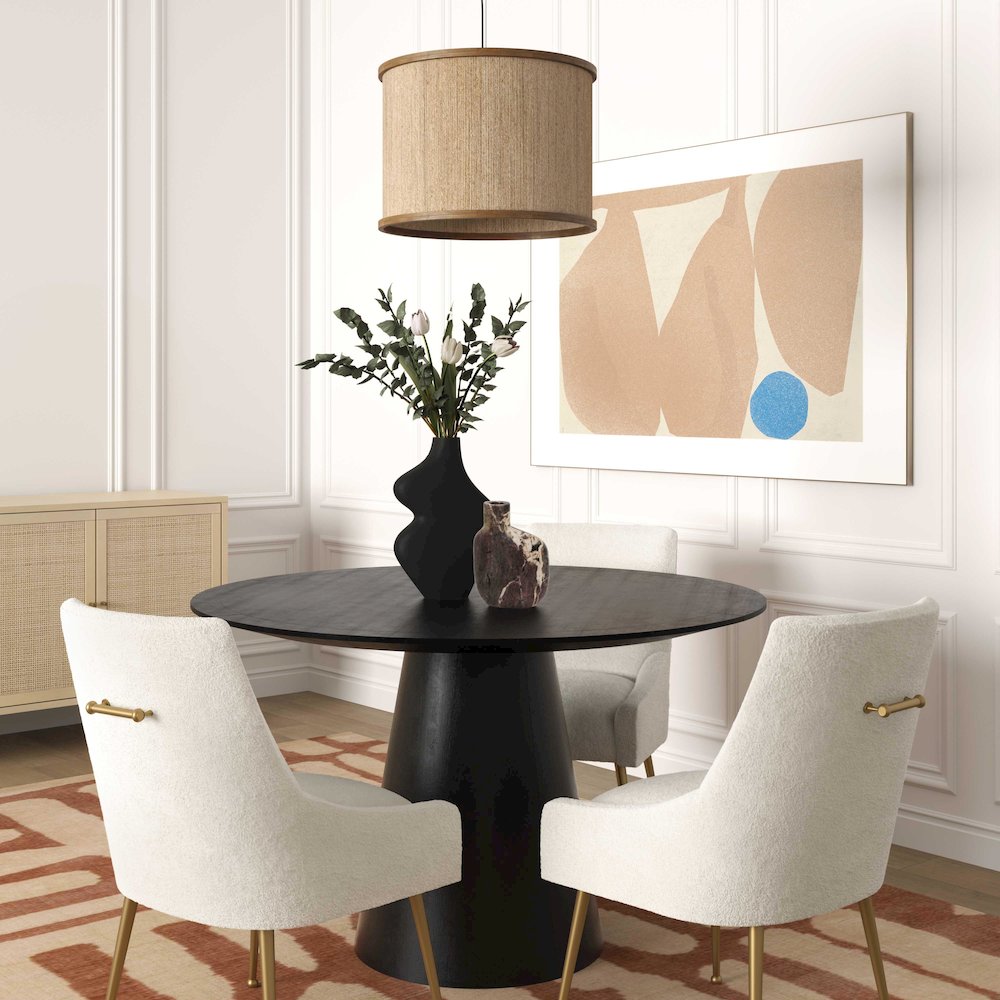 Sahara Black Oak Round Dining Table. Picture 2