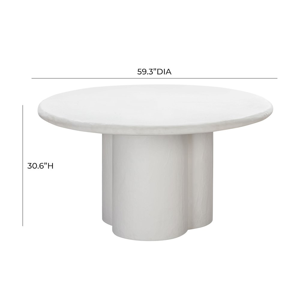 Elika White Faux Plaster Round Dining Table. Picture 8