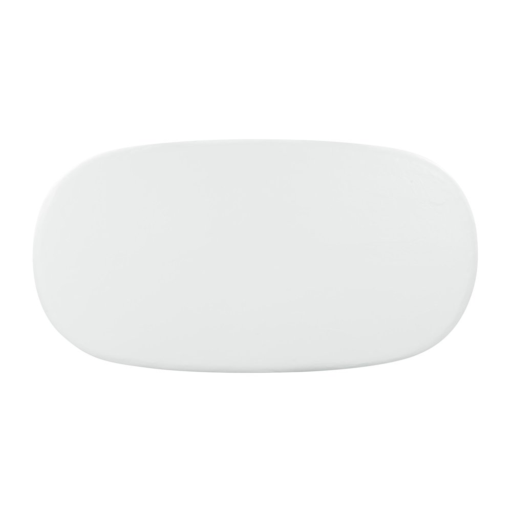 Elika White Faux Plaster Oval Dining Table. Picture 5