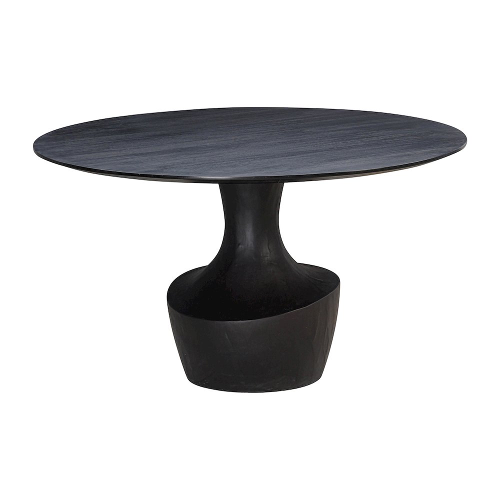 Gevra Black Acacia & Faux Plaster Dining Table. Picture 1