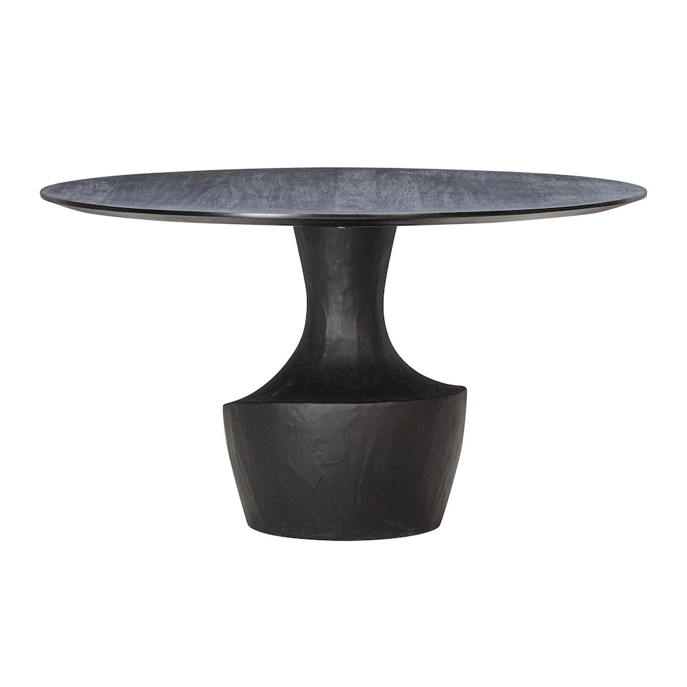 Gevra Black Acacia & Faux Plaster Dining Table. Picture 3