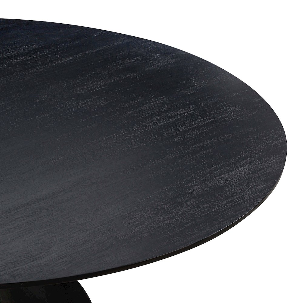 Gevra Black Acacia & Faux Plaster Dining Table. Picture 6