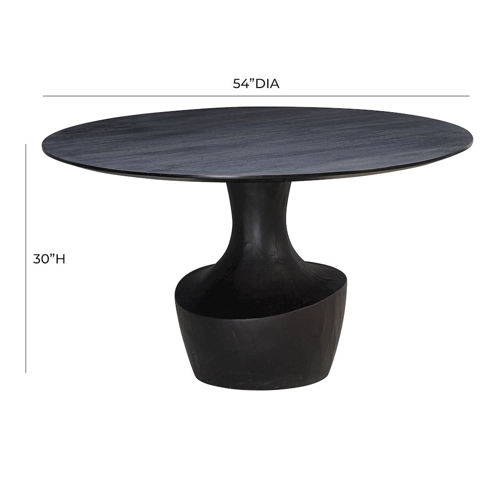 Gevra Black Acacia & Faux Plaster Dining Table. Picture 7