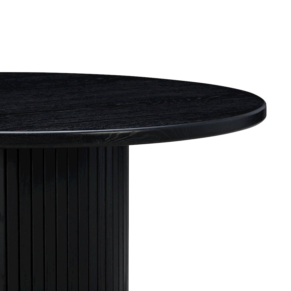 Chelsea Black Oak Round Dining Table. Picture 5
