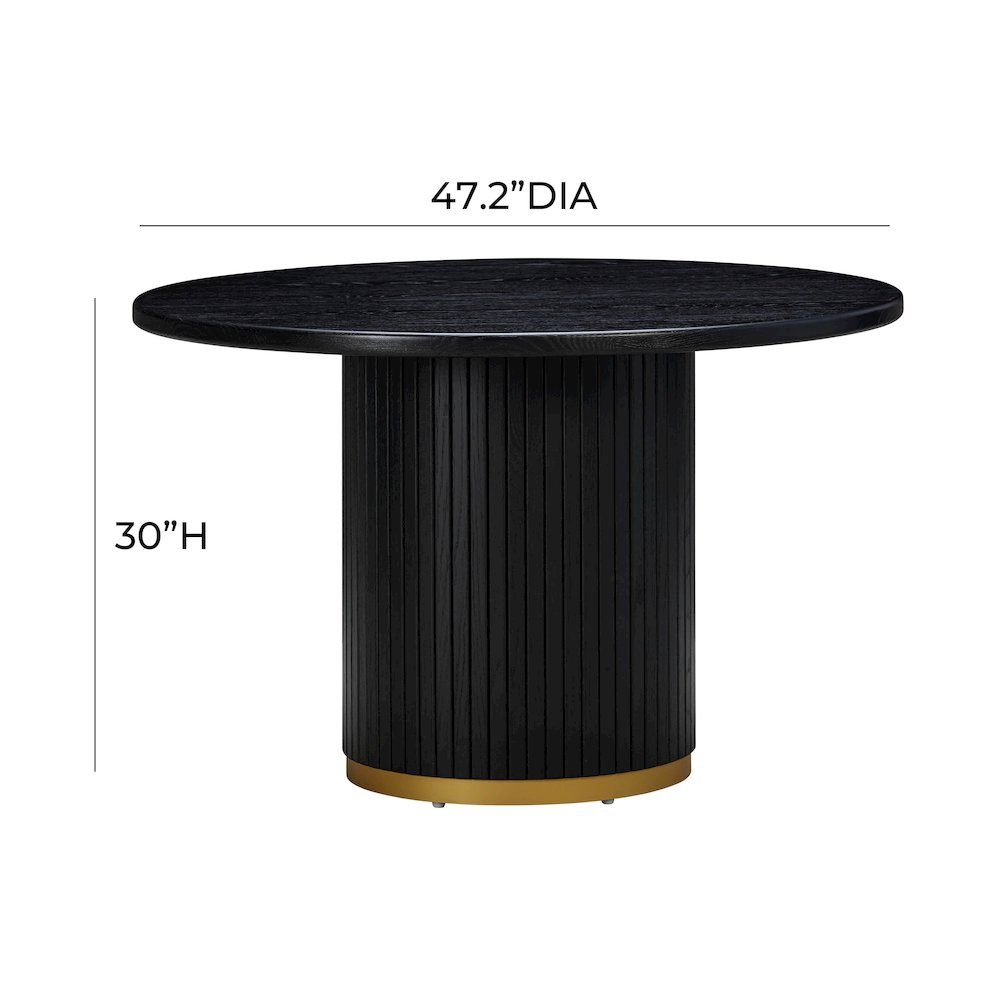 Chelsea Black Oak Round Dining Table. Picture 7