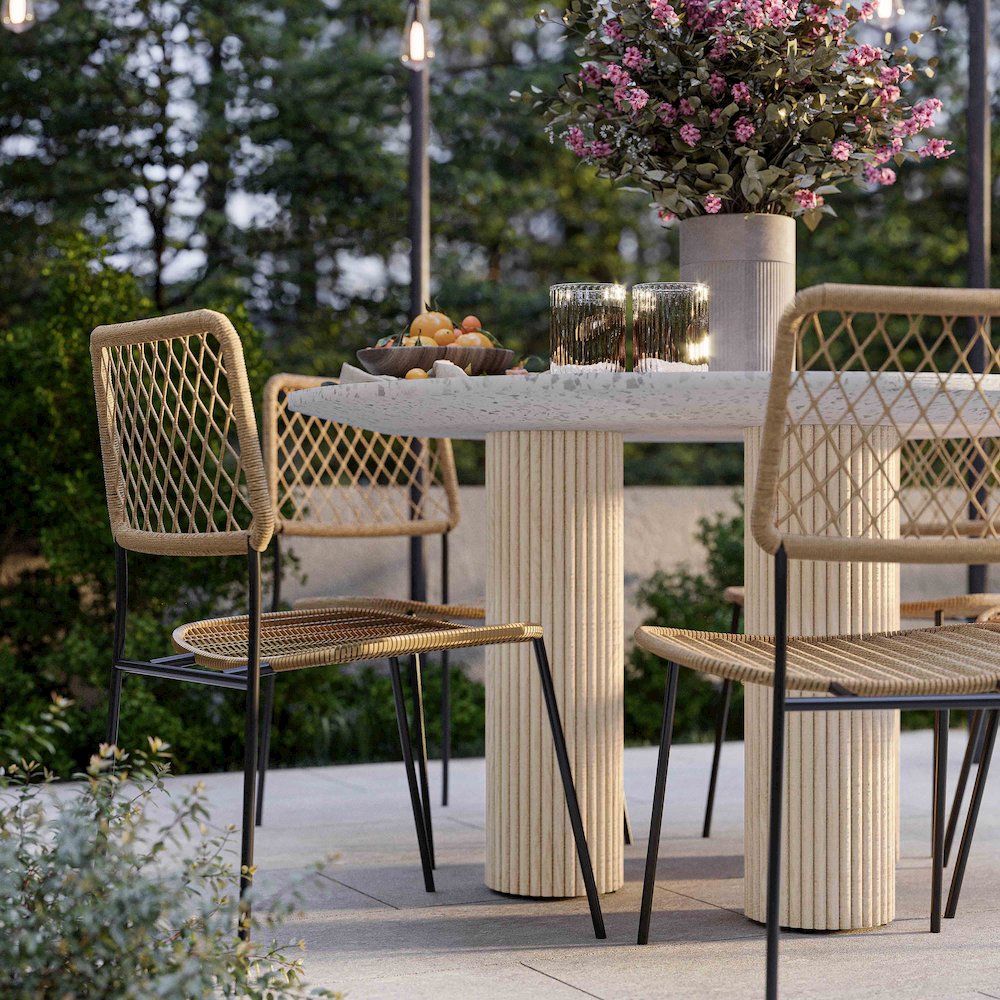 Parcino Terrazzo Concrete Indoor / Outdoor Dining Table. Picture 2