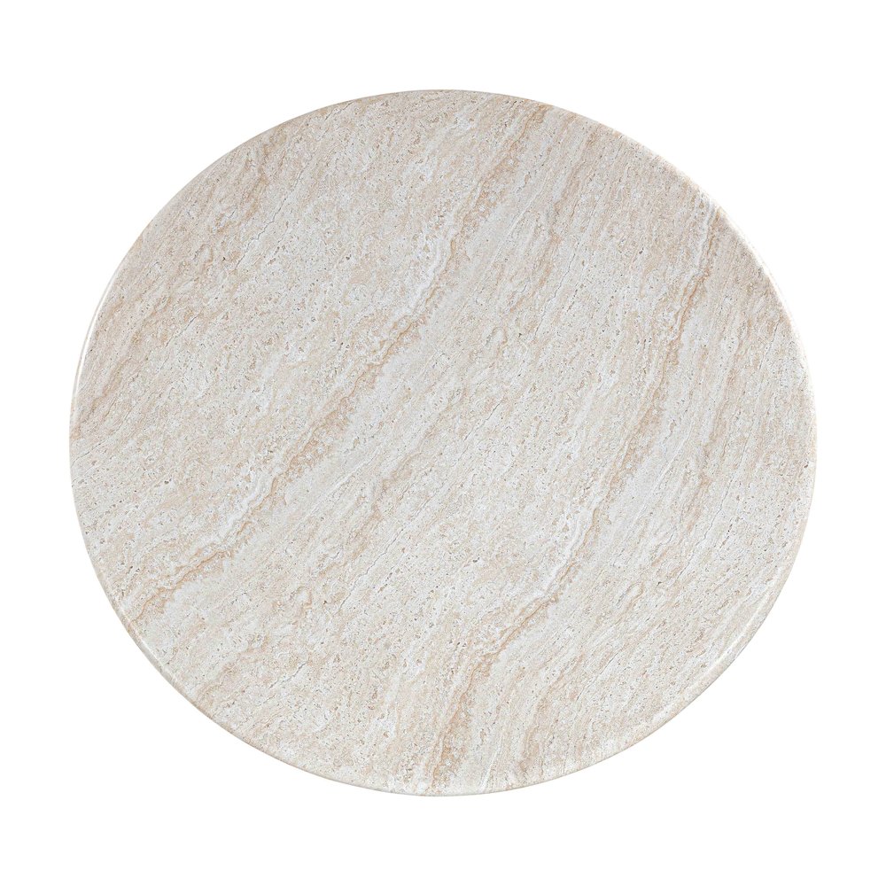 Cynthia Travertine Concrete Indoor / Outdoor 54" Round Dining Table. Picture 5