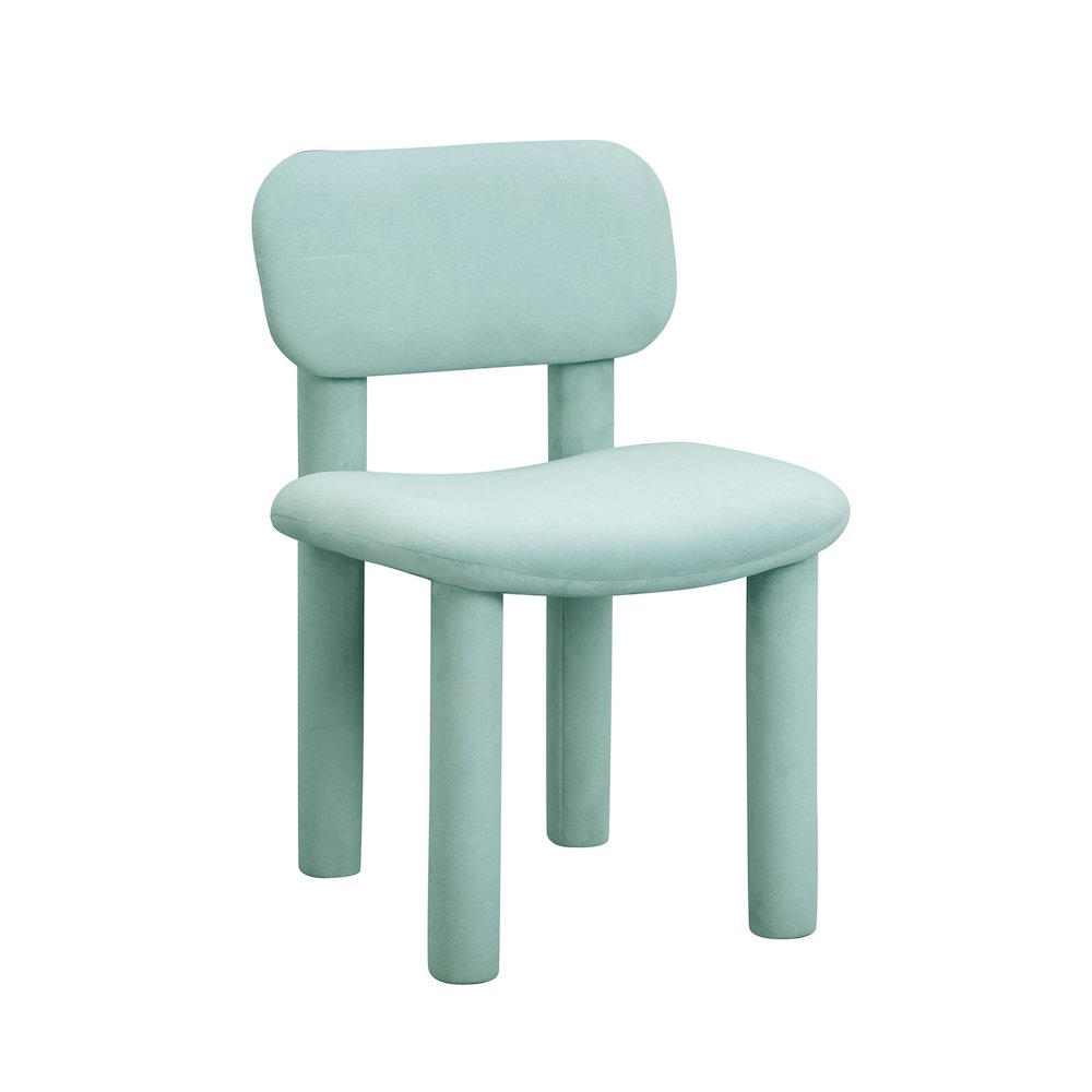 Elise Pale Blue Performance Velvet Dining Chair. Picture 1