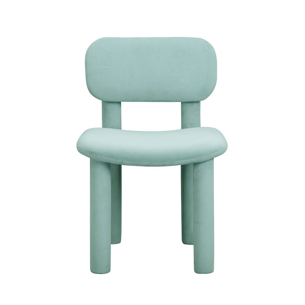 Elise Pale Blue Performance Velvet Dining Chair. Picture 3