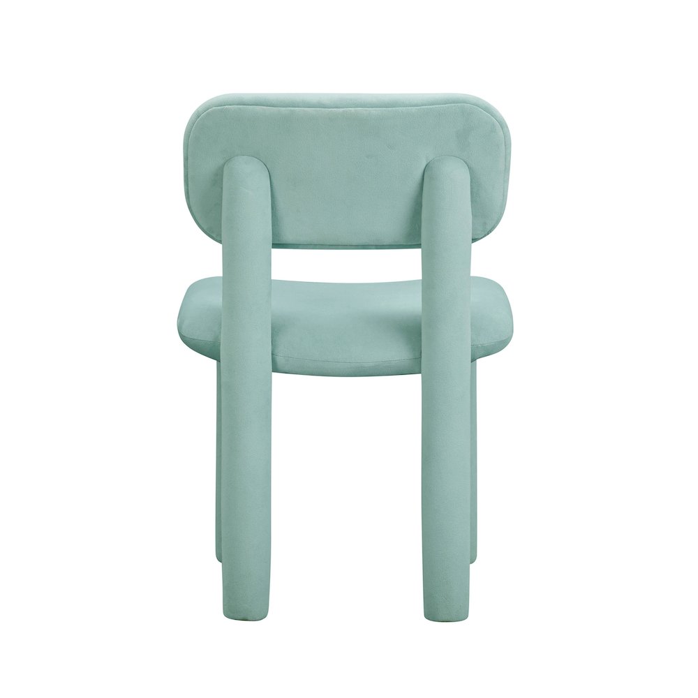 Elise Pale Blue Performance Velvet Dining Chair. Picture 4