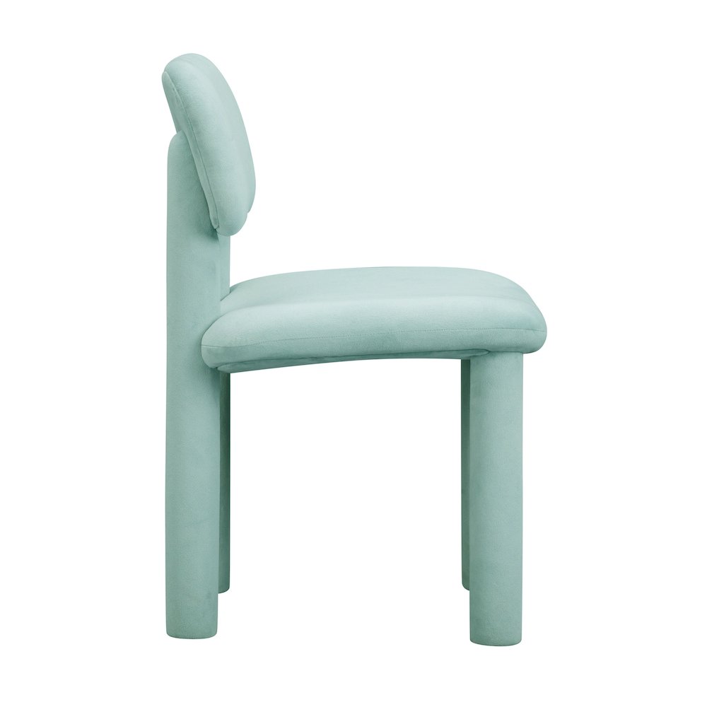 Elise Pale Blue Performance Velvet Dining Chair. Picture 5