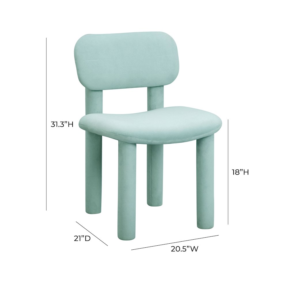 Elise Pale Blue Performance Velvet Dining Chair. Picture 6
