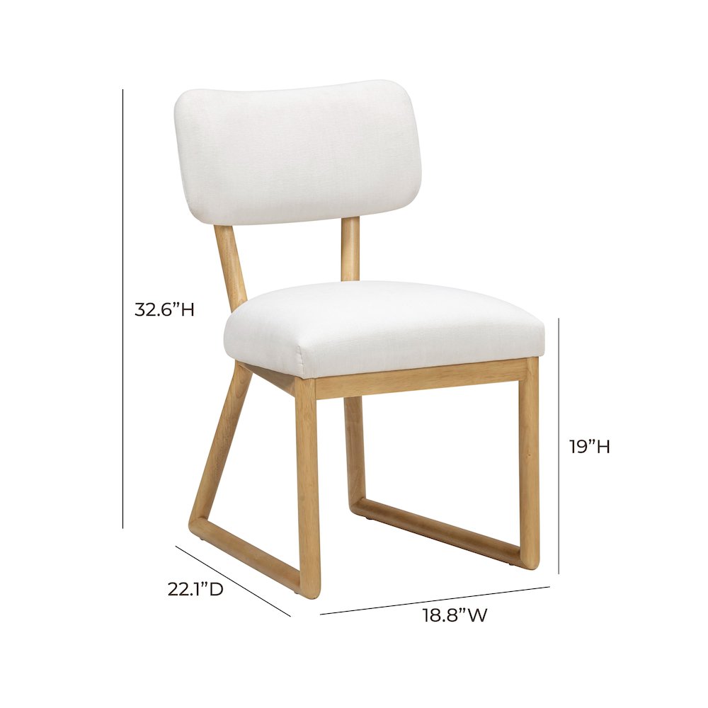 Bobbie Cream Performance Upcycled Fabric Dining Chair. Picture 6