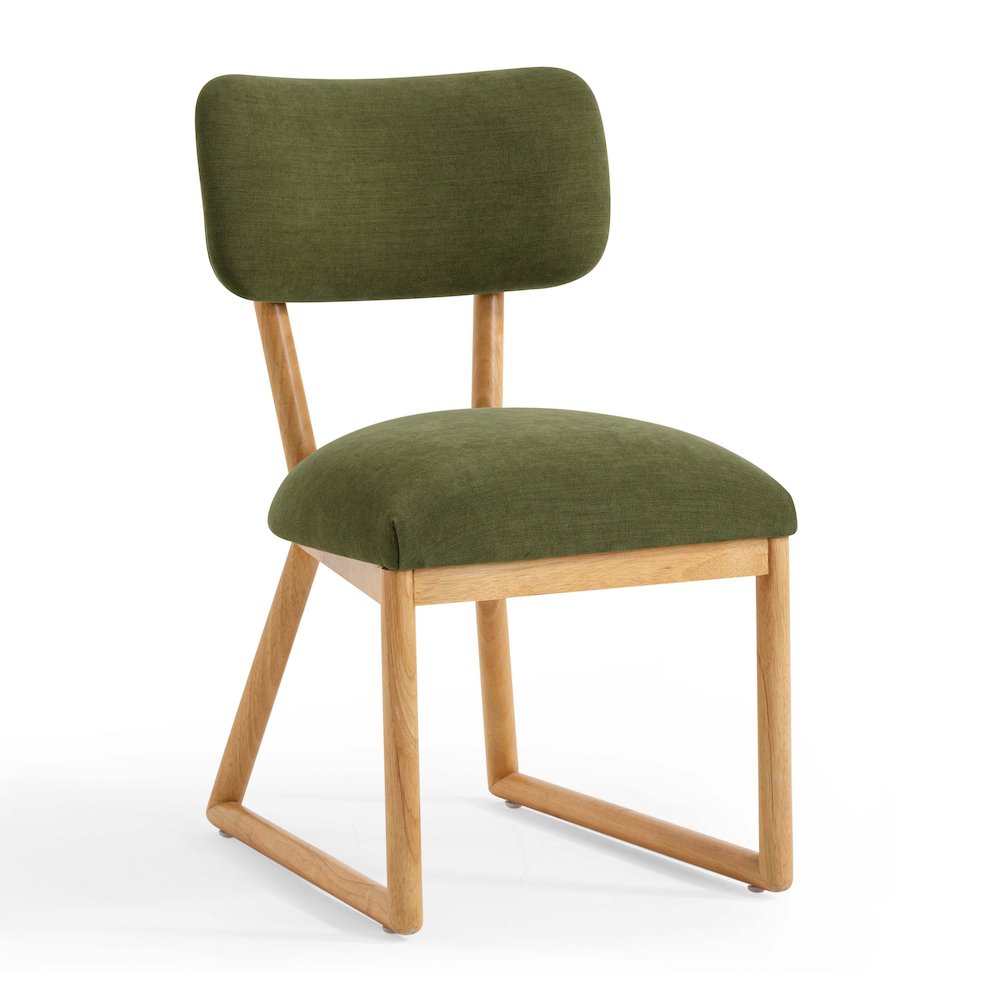 Bobbie Green Performance Upcycled Fabric Dining Chair. Picture 1
