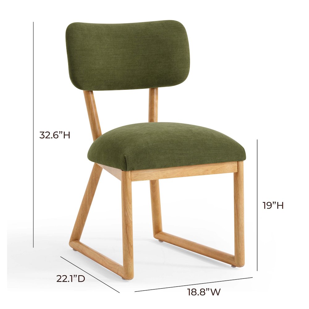 Bobbie Green Performance Upcycled Fabric Dining Chair. Picture 8