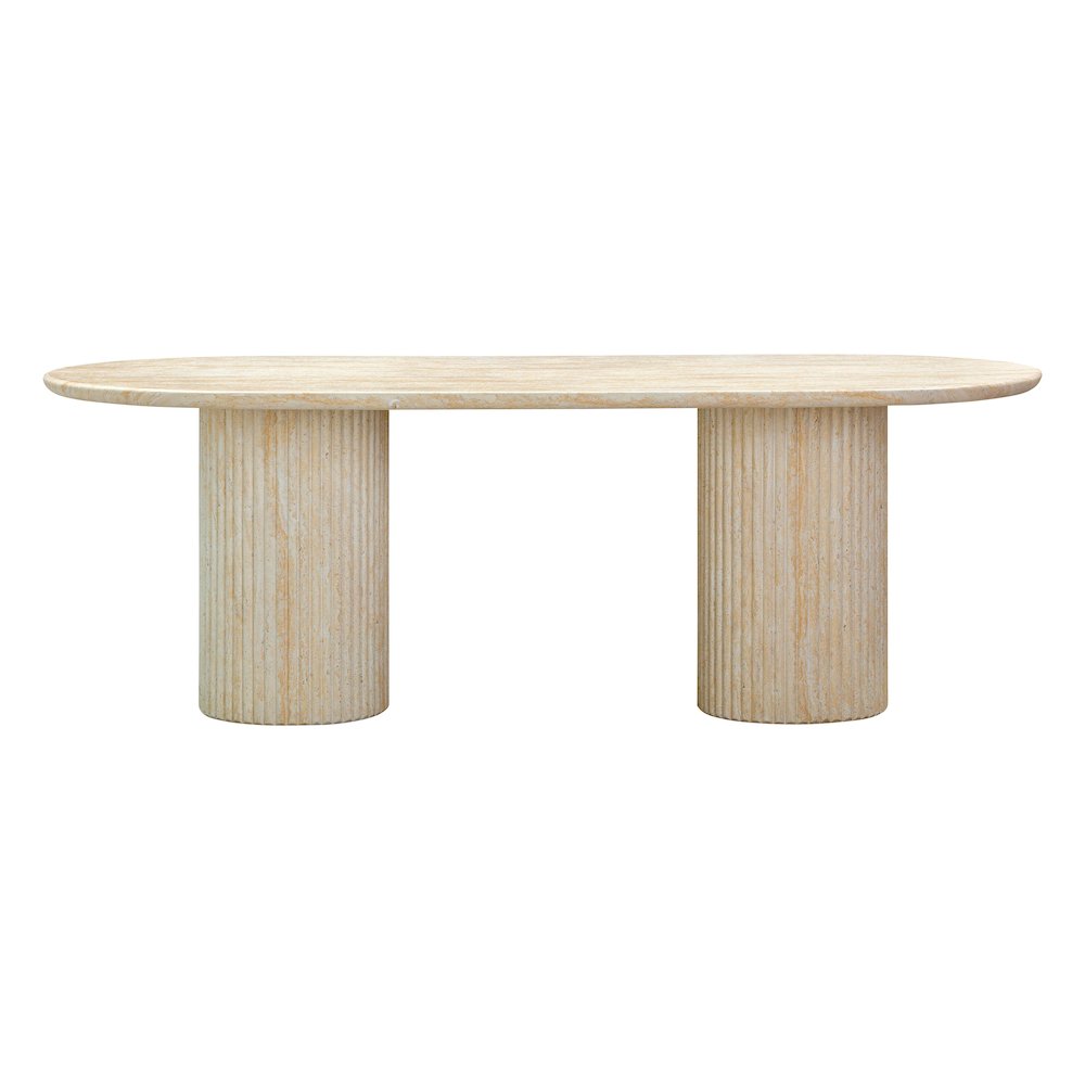 Brut Travertine Pattern Indoor/Outdoor Dining Table. Picture 3