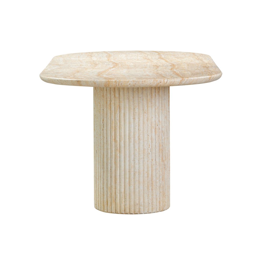 Brut Travertine Pattern Indoor/Outdoor Dining Table. Picture 4