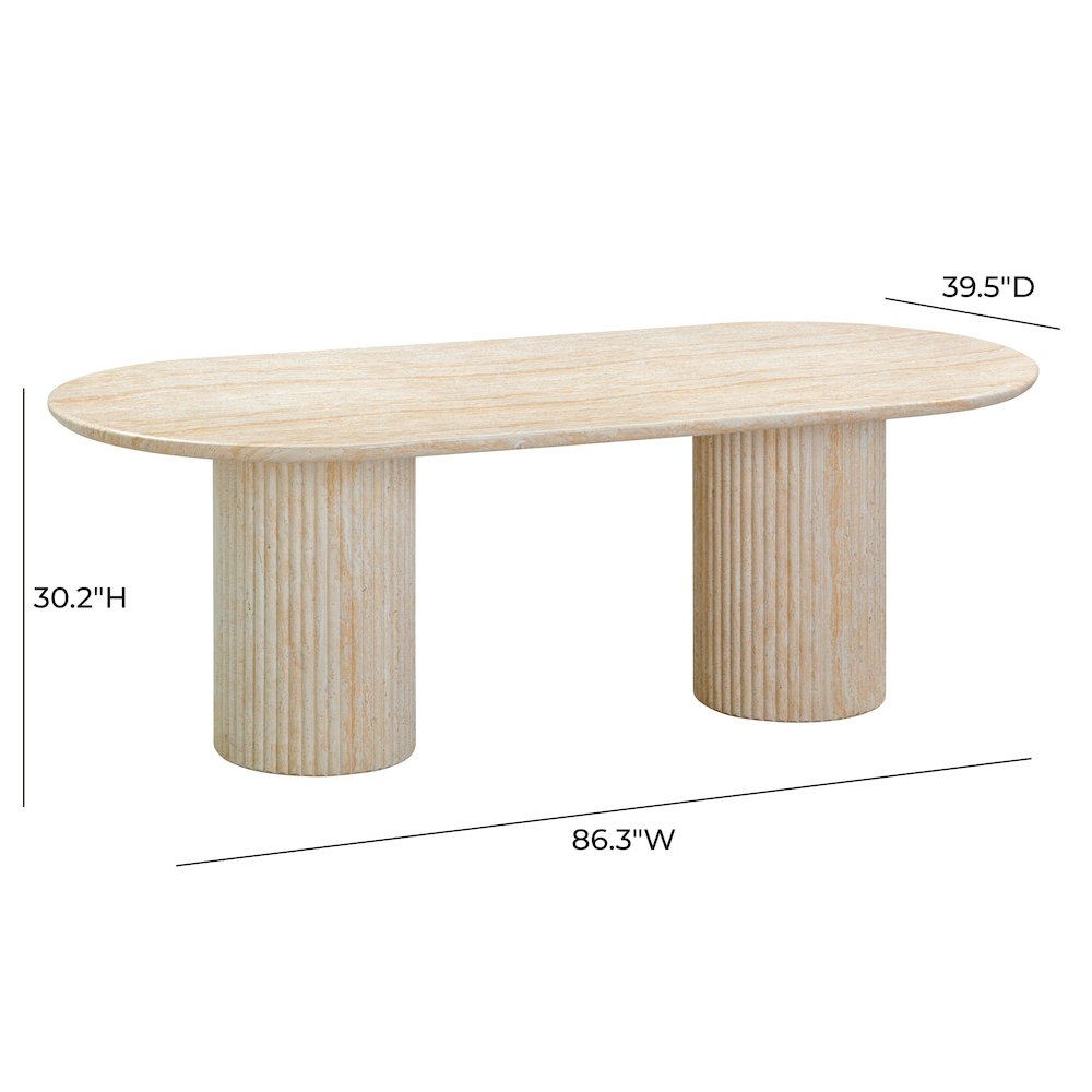 Brut Travertine Pattern Indoor/Outdoor Dining Table. Picture 7