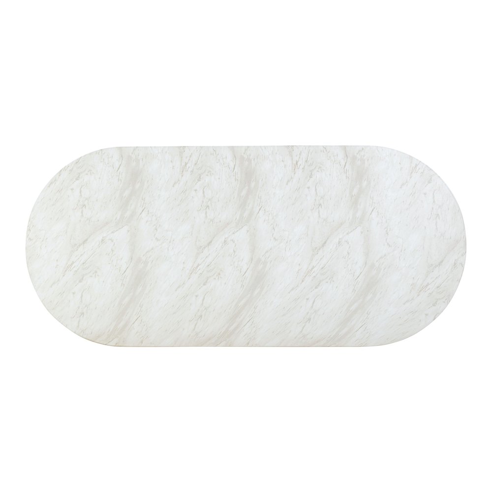 Brut White Marble Pattern Indoor/Outdoor Dining Table. Picture 5