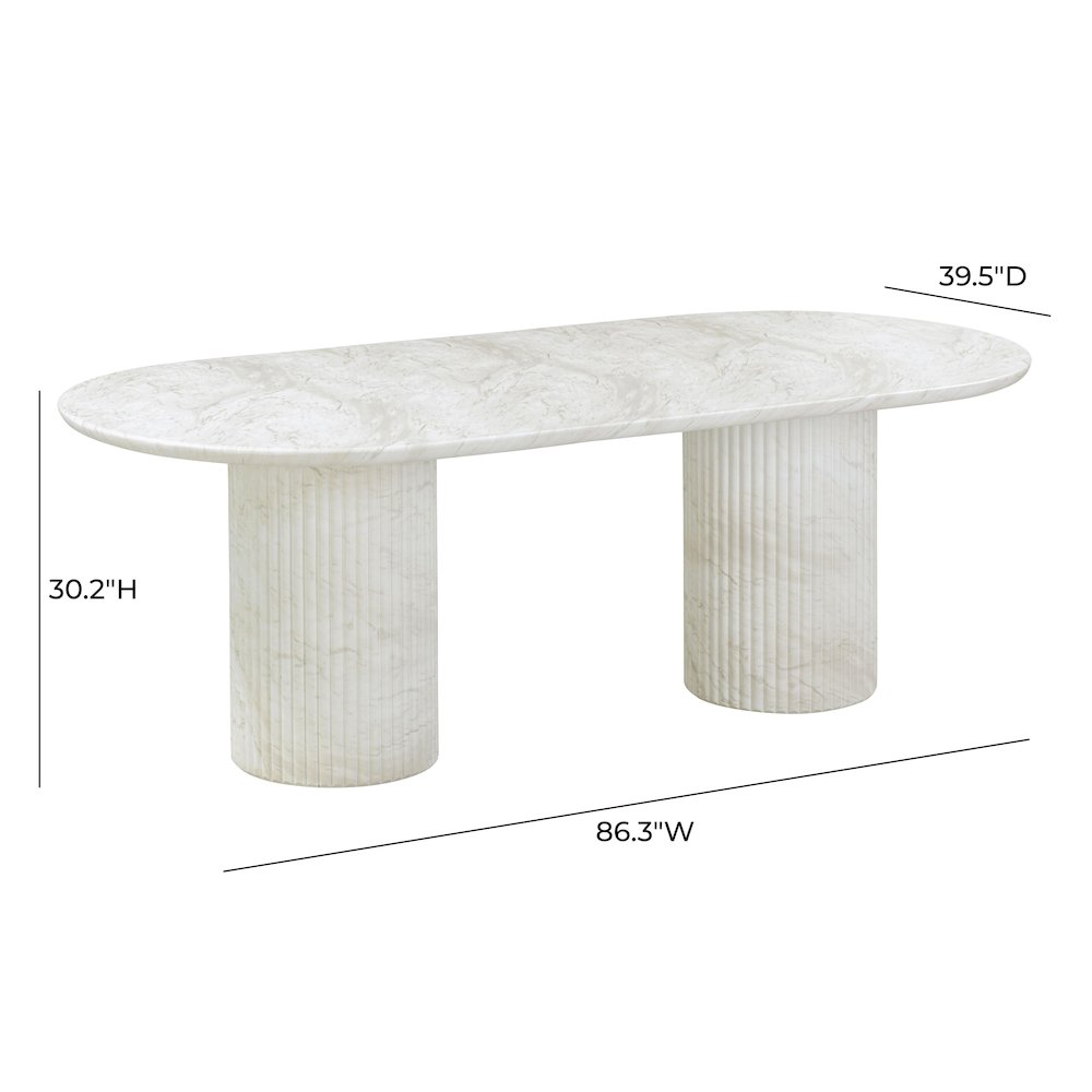 Brut White Marble Pattern Indoor/Outdoor Dining Table. Picture 7