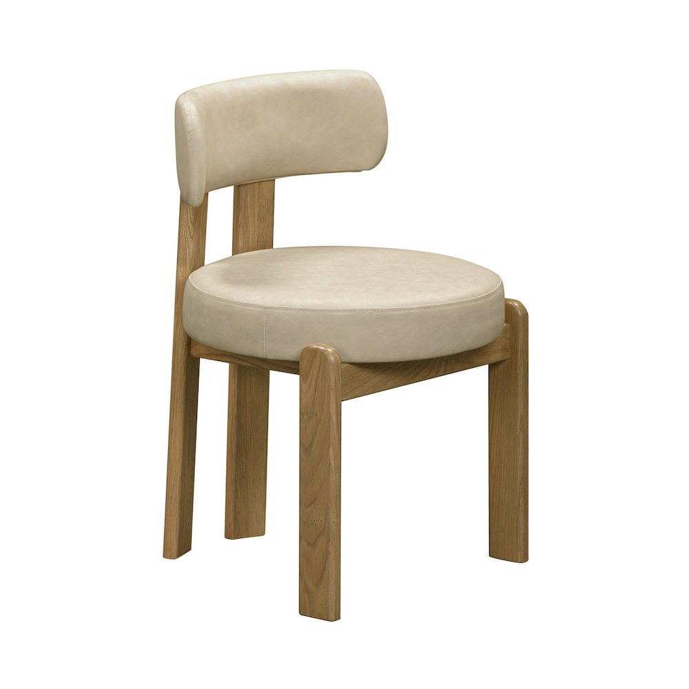 Odessa Cream Vegan Leather Dining Chair. Picture 1