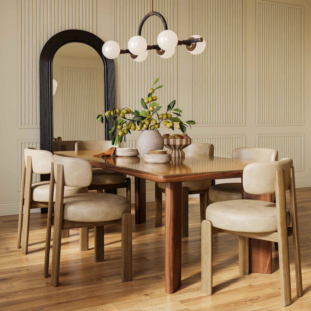 Odessa Cream Vegan Leather Dining Chair. Picture 2
