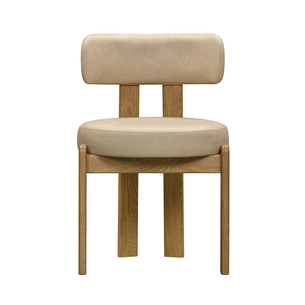 Odessa Cream Vegan Leather Dining Chair. Picture 3