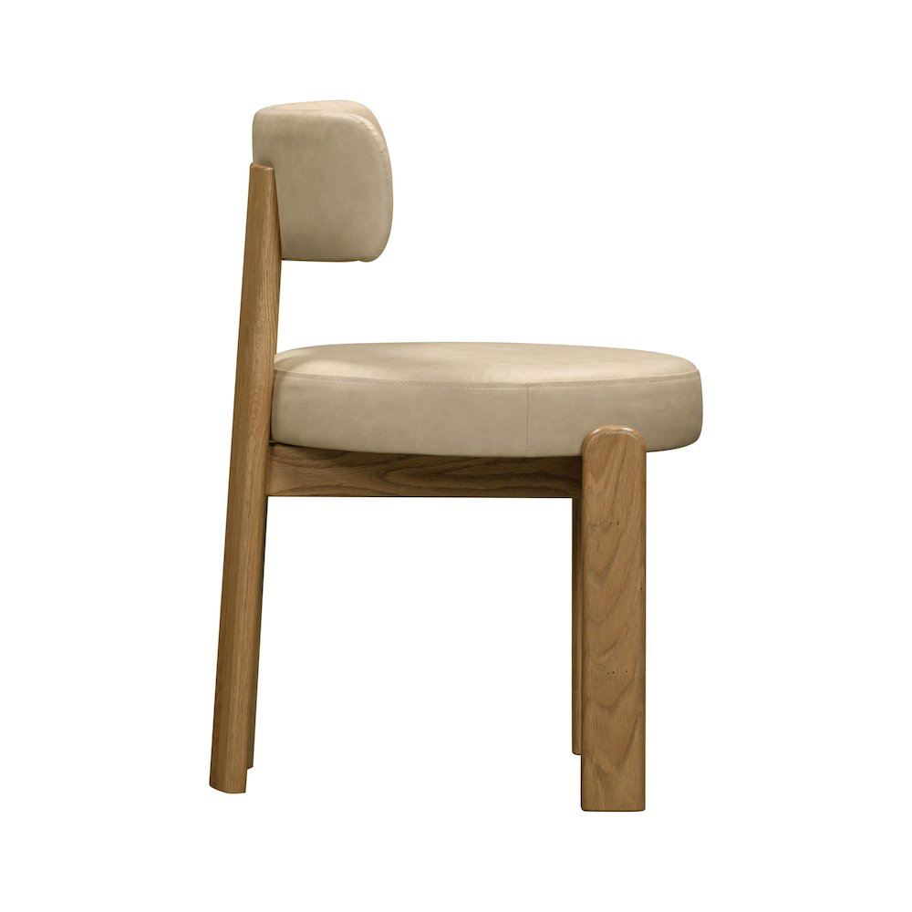 Odessa Cream Vegan Leather Dining Chair. Picture 4