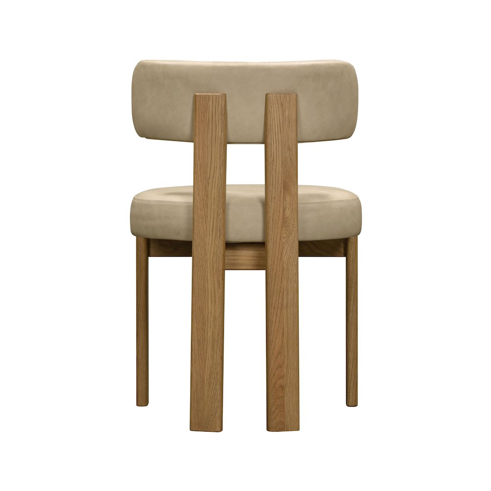 Odessa Cream Vegan Leather Dining Chair. Picture 5