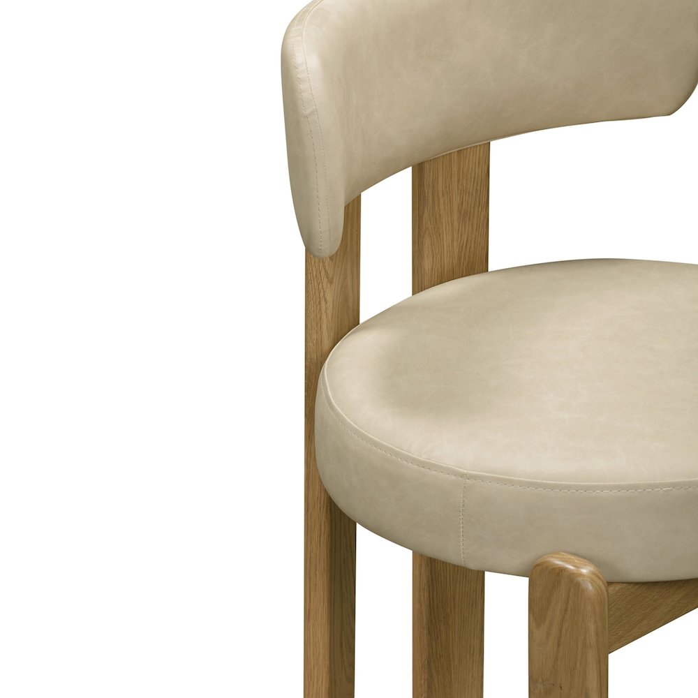 Odessa Cream Vegan Leather Dining Chair. Picture 6