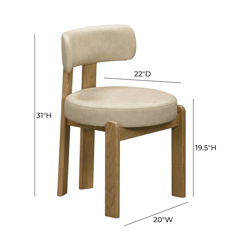 Odessa Cream Vegan Leather Dining Chair. Picture 7