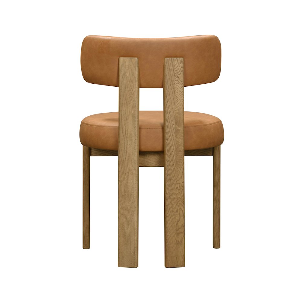 Odessa Saddle Brown Vegan Leather Dining Chair. Picture 5