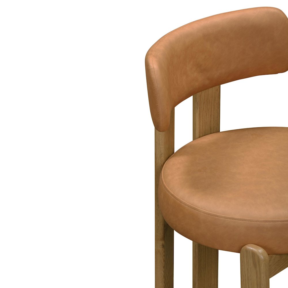 Odessa Saddle Brown Vegan Leather Dining Chair. Picture 6