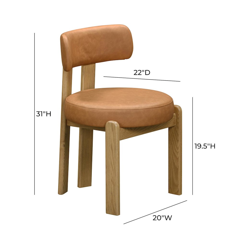 Odessa Saddle Brown Vegan Leather Dining Chair. Picture 7
