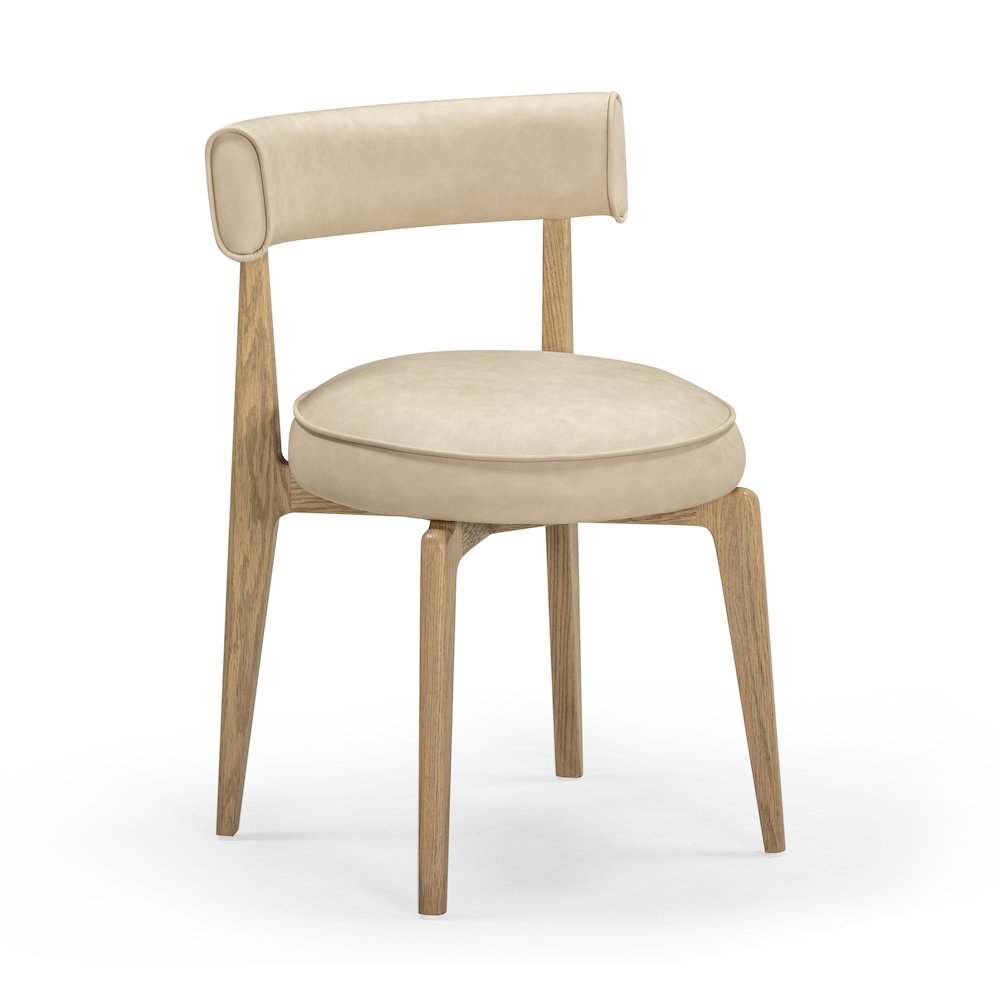 Nikita Taupe Performance Vegan Leather Dining Chair. Picture 1