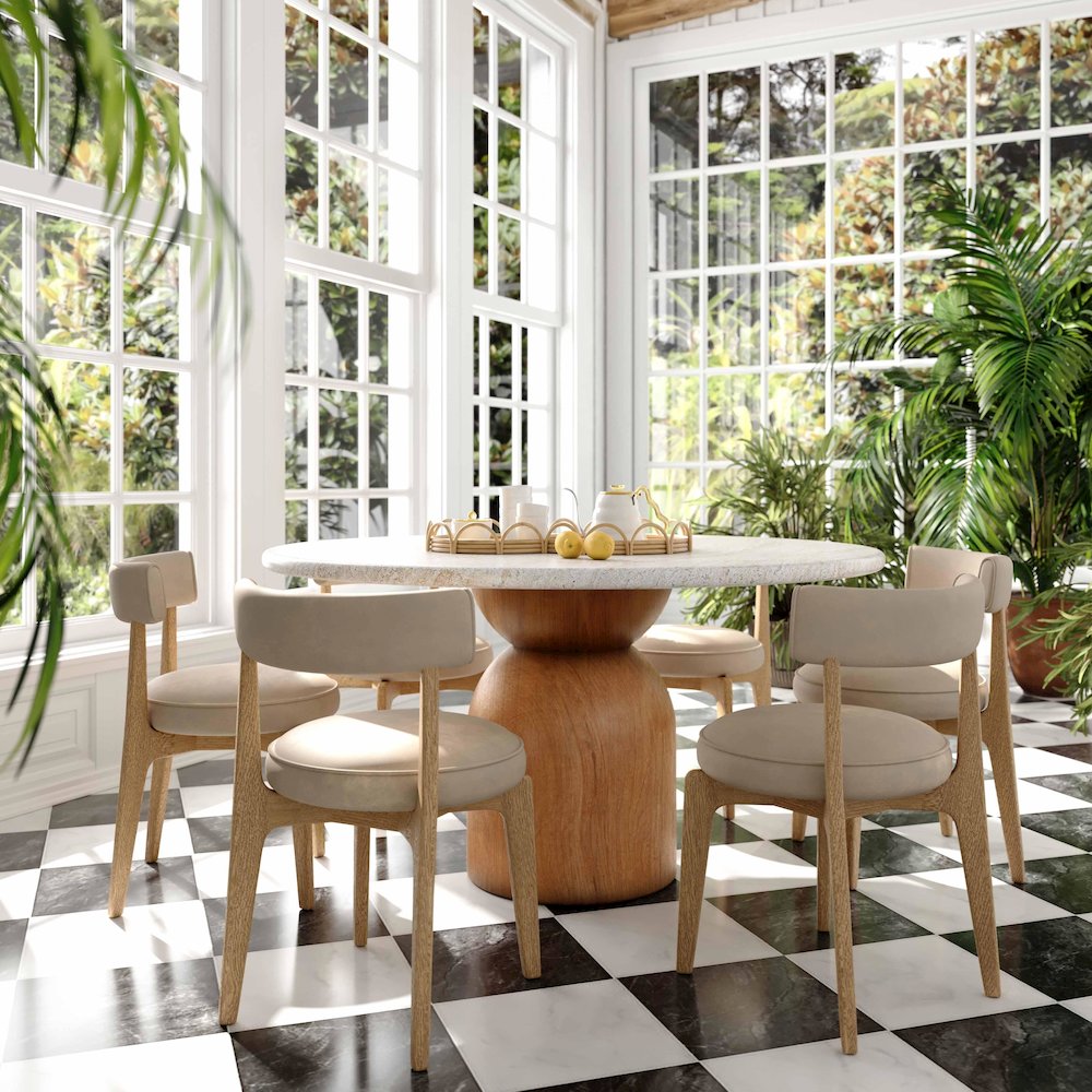 Nikita Taupe Performance Vegan Leather Dining Chair. Picture 2