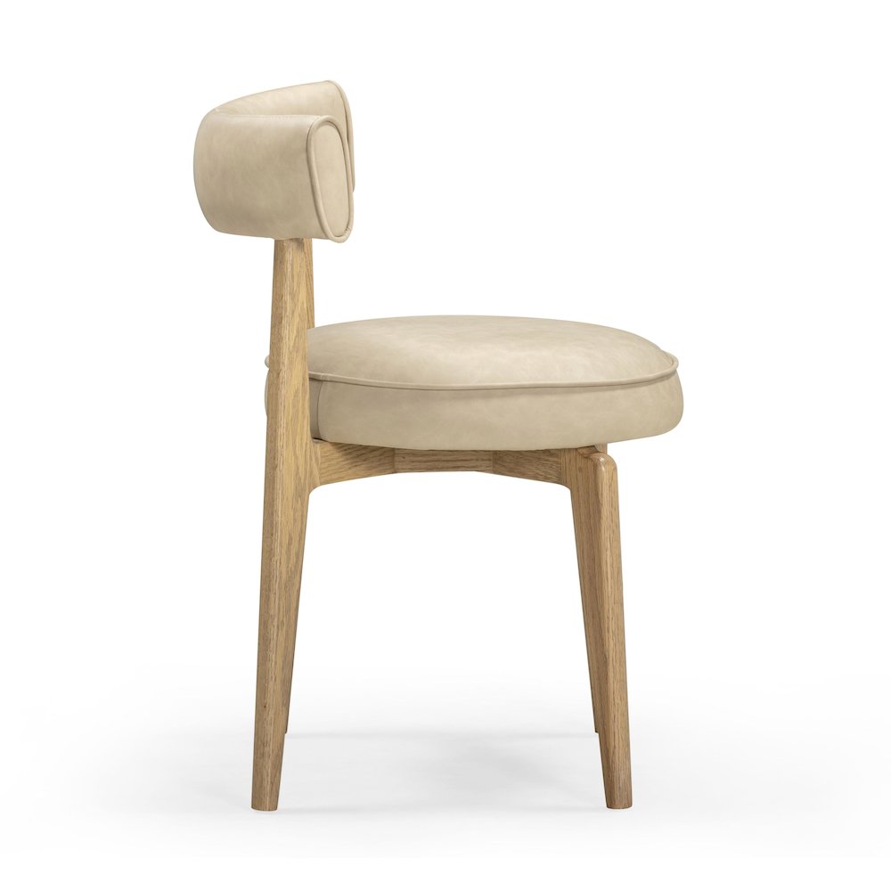 Nikita Taupe Performance Vegan Leather Dining Chair. Picture 4