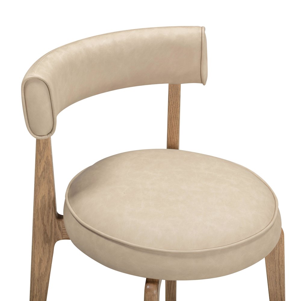 Nikita Taupe Performance Vegan Leather Dining Chair. Picture 6