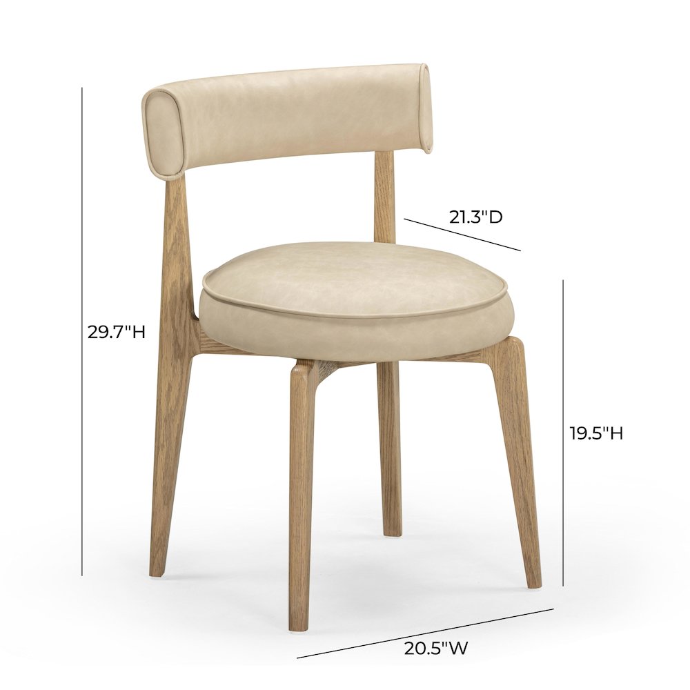 Nikita Taupe Performance Vegan Leather Dining Chair. Picture 7