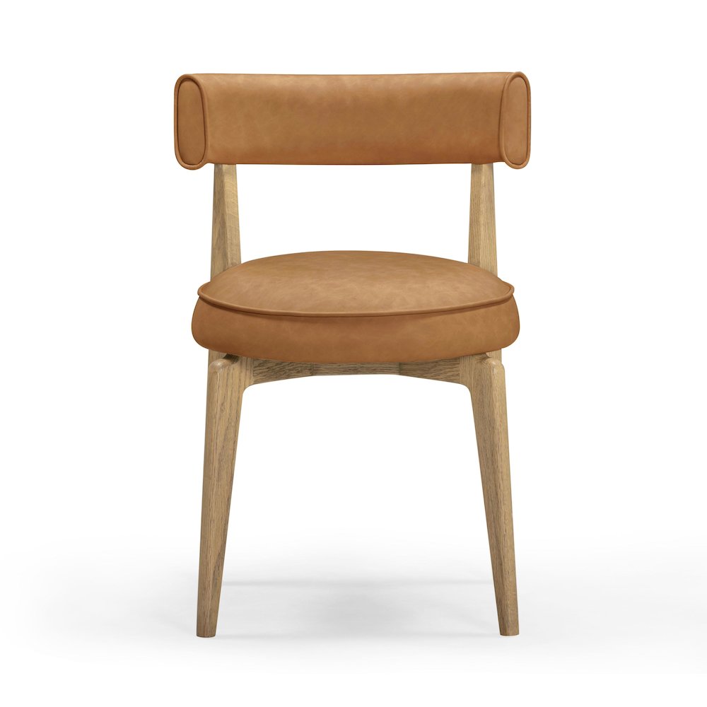 Nikita Saddle Brown Performance Vegan Leather Dining Chair. Picture 3
